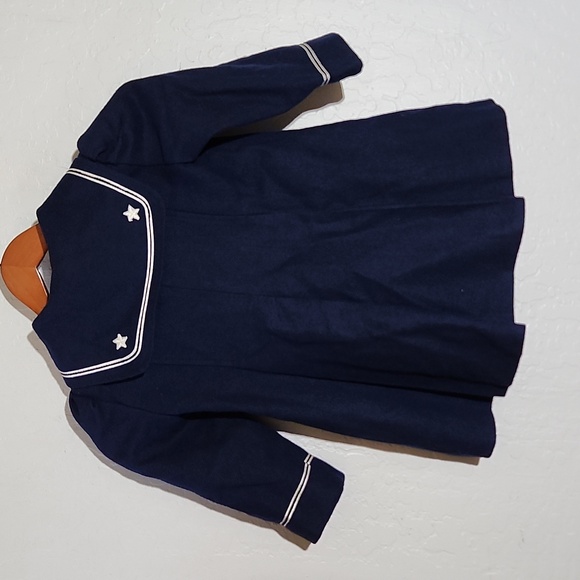 ROTHSCHILD Union Made Vintage Blue White Nautical Navy Military Coat 4